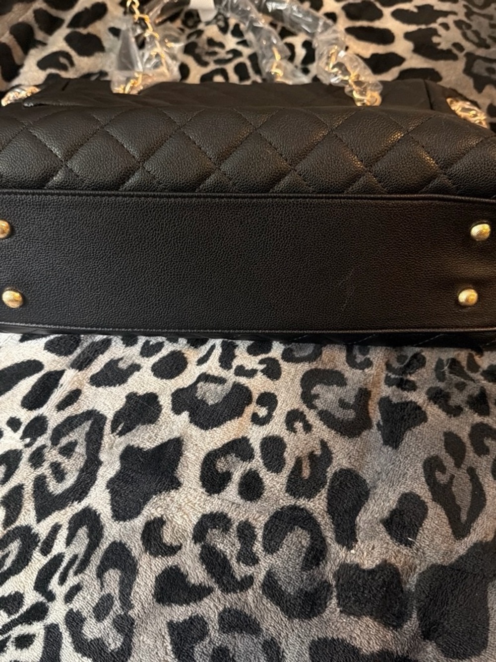 Classic Black Quilted Shoulder Bag with Gold Chain